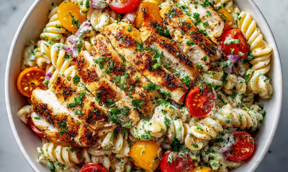 Healthy Chicken Pasta Salad