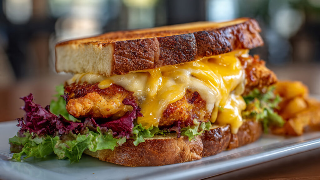 The Ultimate Cheesy Chicken Sandwich (Melted Cheese Pull in Every Single Bite)