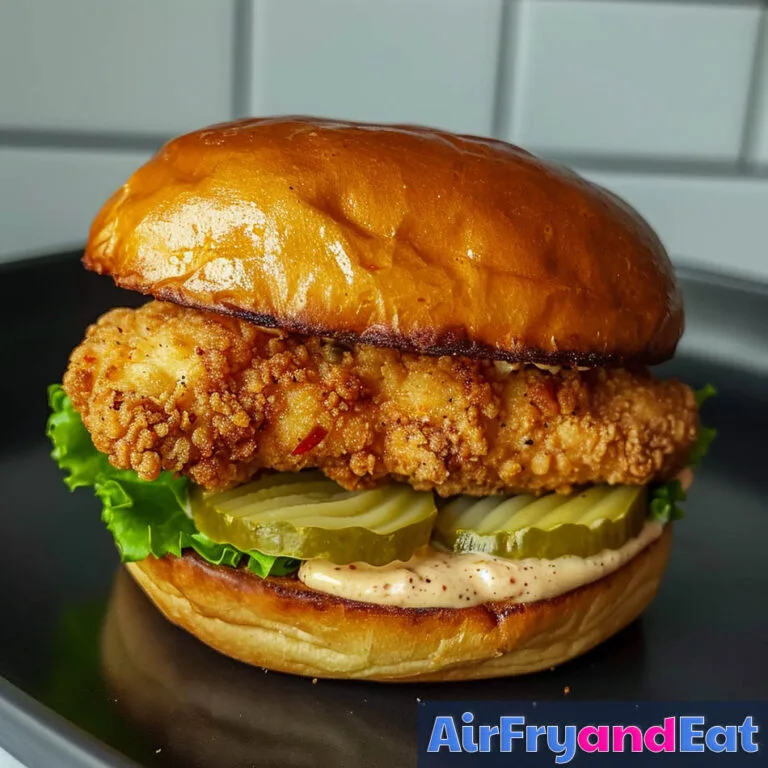 Air fryer chicken sandwich