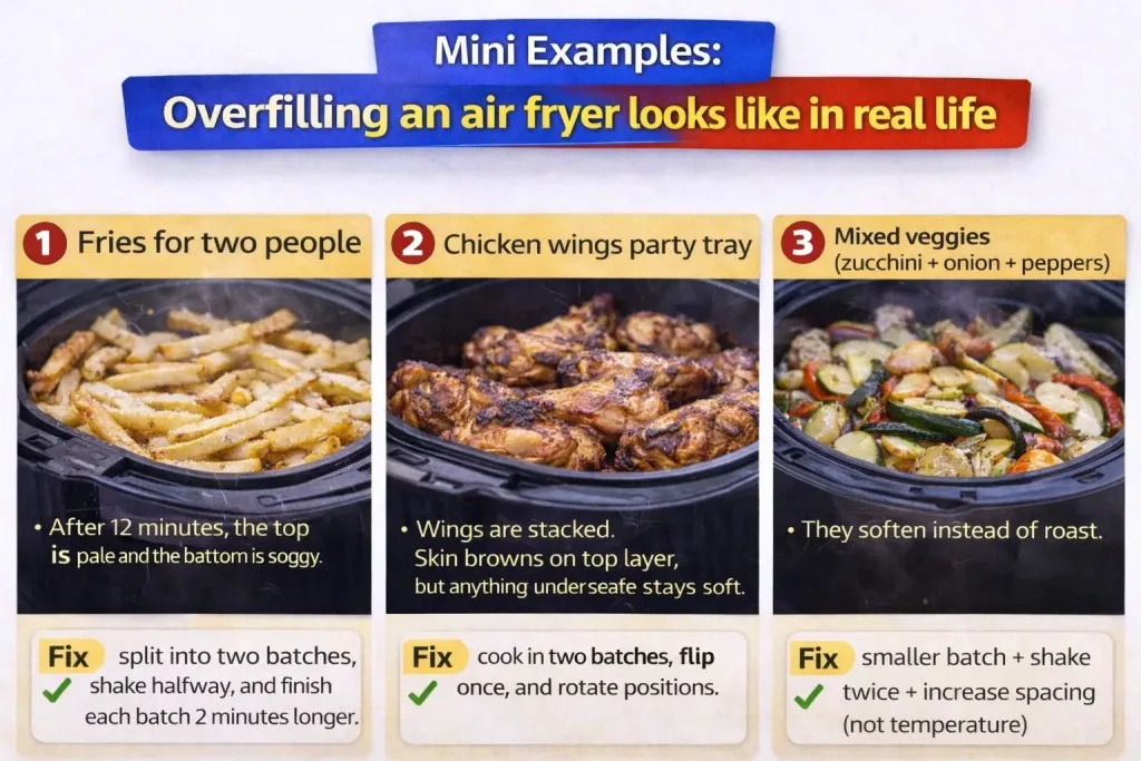 air fryer overcrowding
