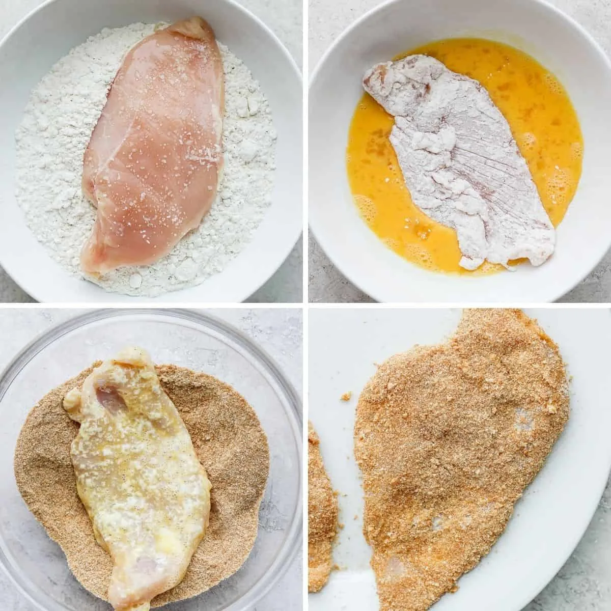 correct three step breaded chicken workflow