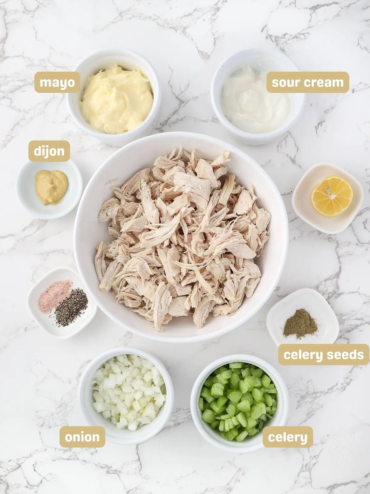 Creamy chicken salad mixture
