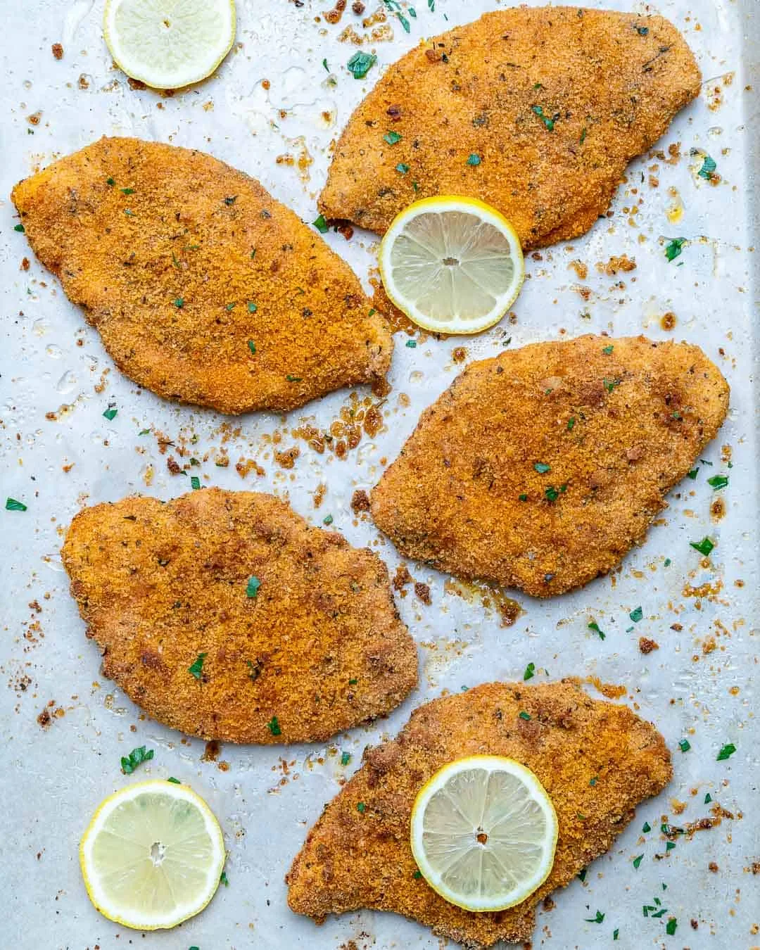 crispy baked breaded chicken rack setup