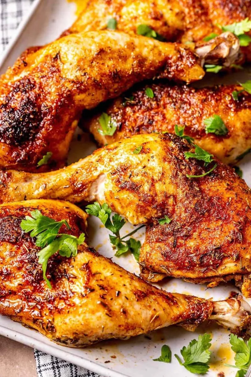 crispy baked chicken quarters