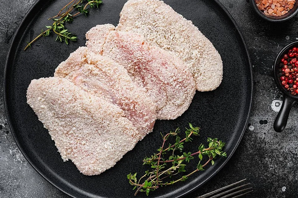 dry breaded chicken coating adhesion