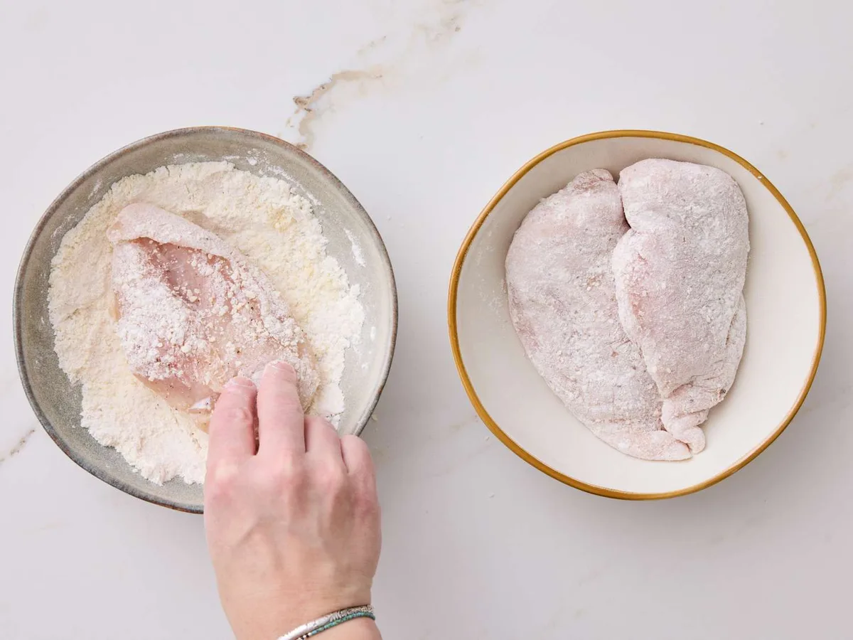 excess flour shake-off technique