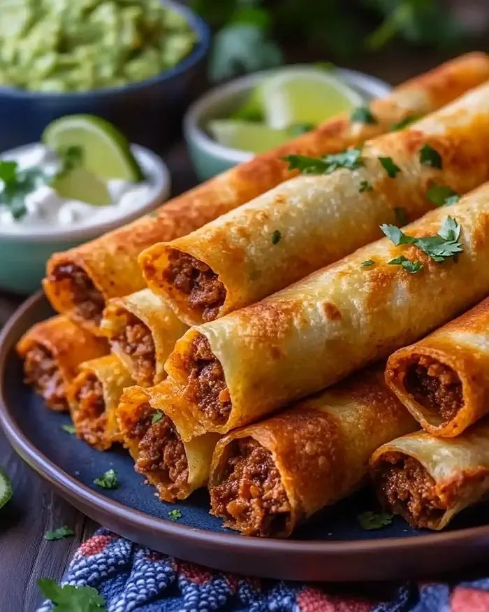 golden brown crispy taquitos