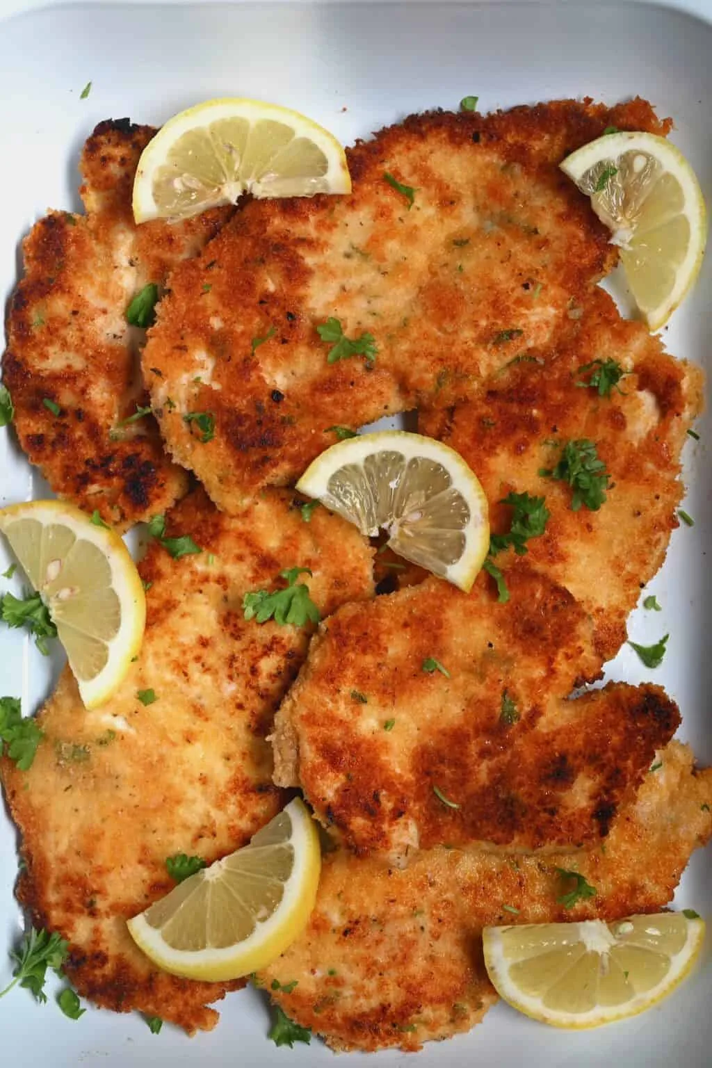 perfectly cooked pre-breaded chicken cutlet