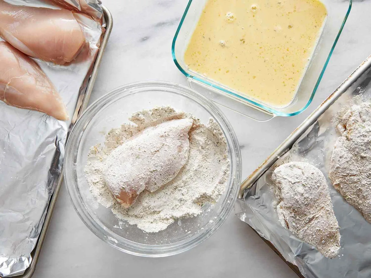 why is there white flour on my fried chicken