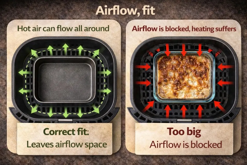 air fryer bakeware size compatibility
