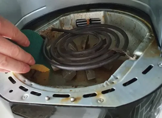 air fryer heating element debris