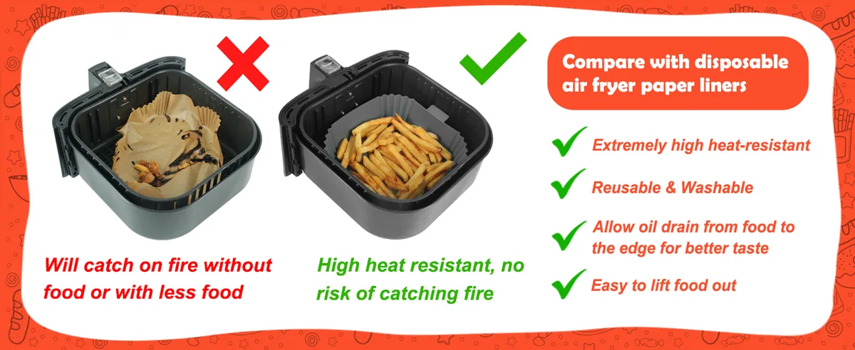 air fryer liner feature comparison
