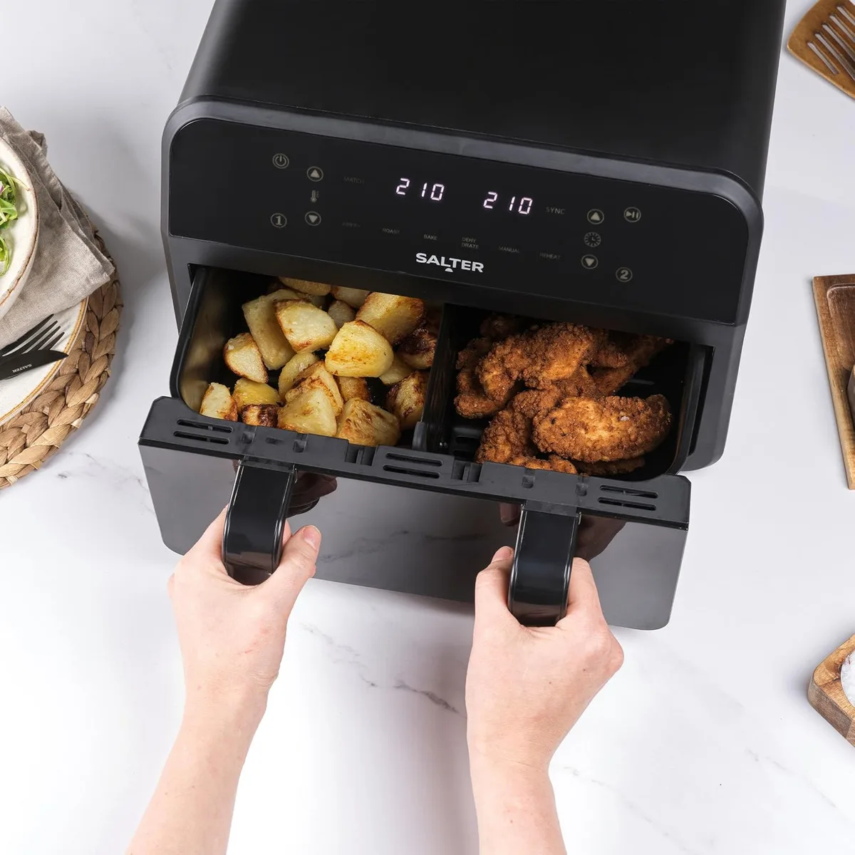 air fryer reheating portion spacing