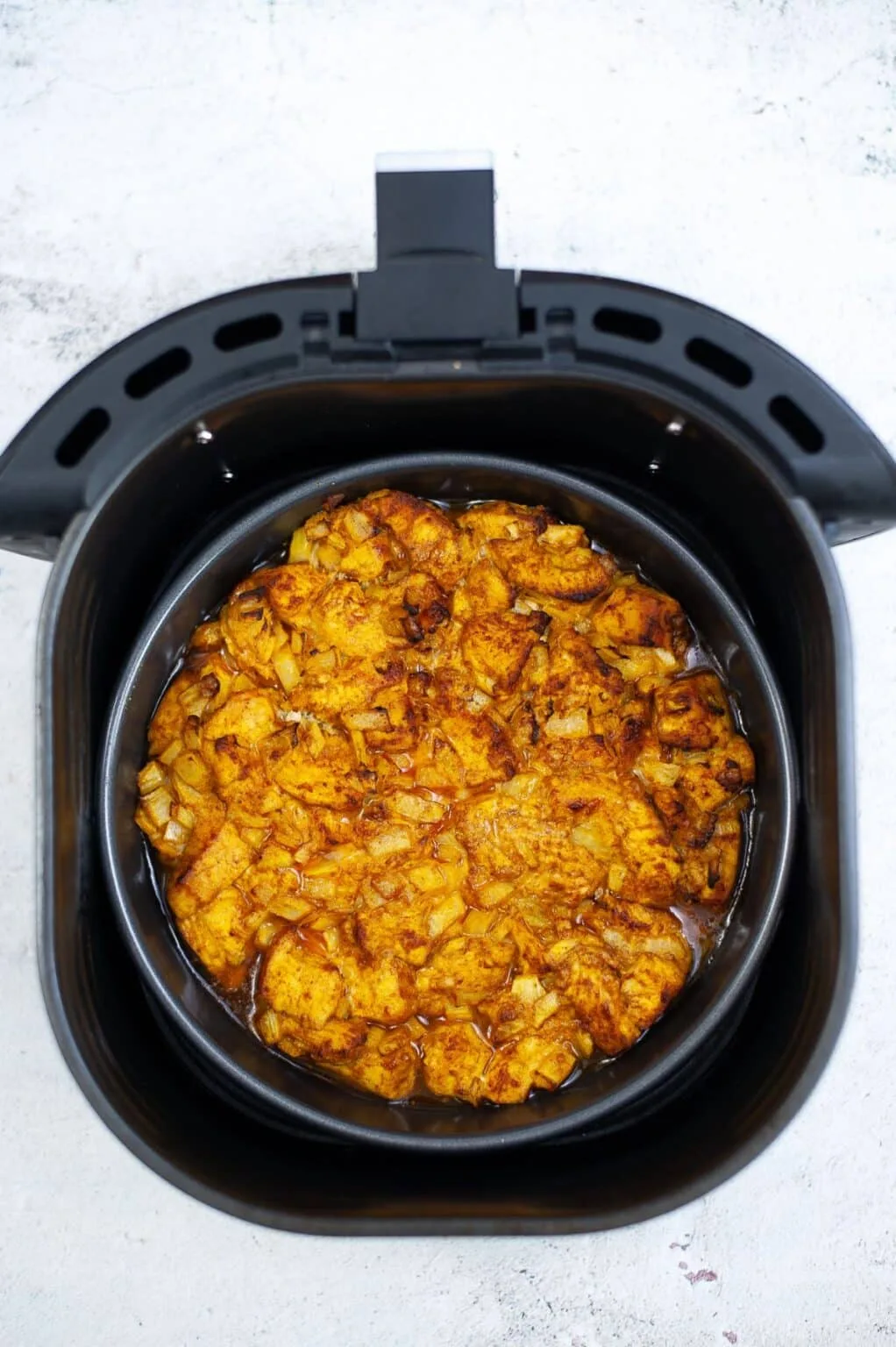 air fryer single-layer food placement