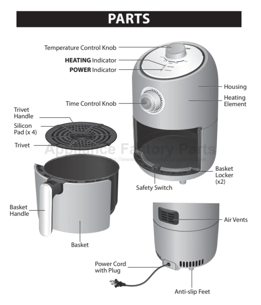 detachable air fryer components