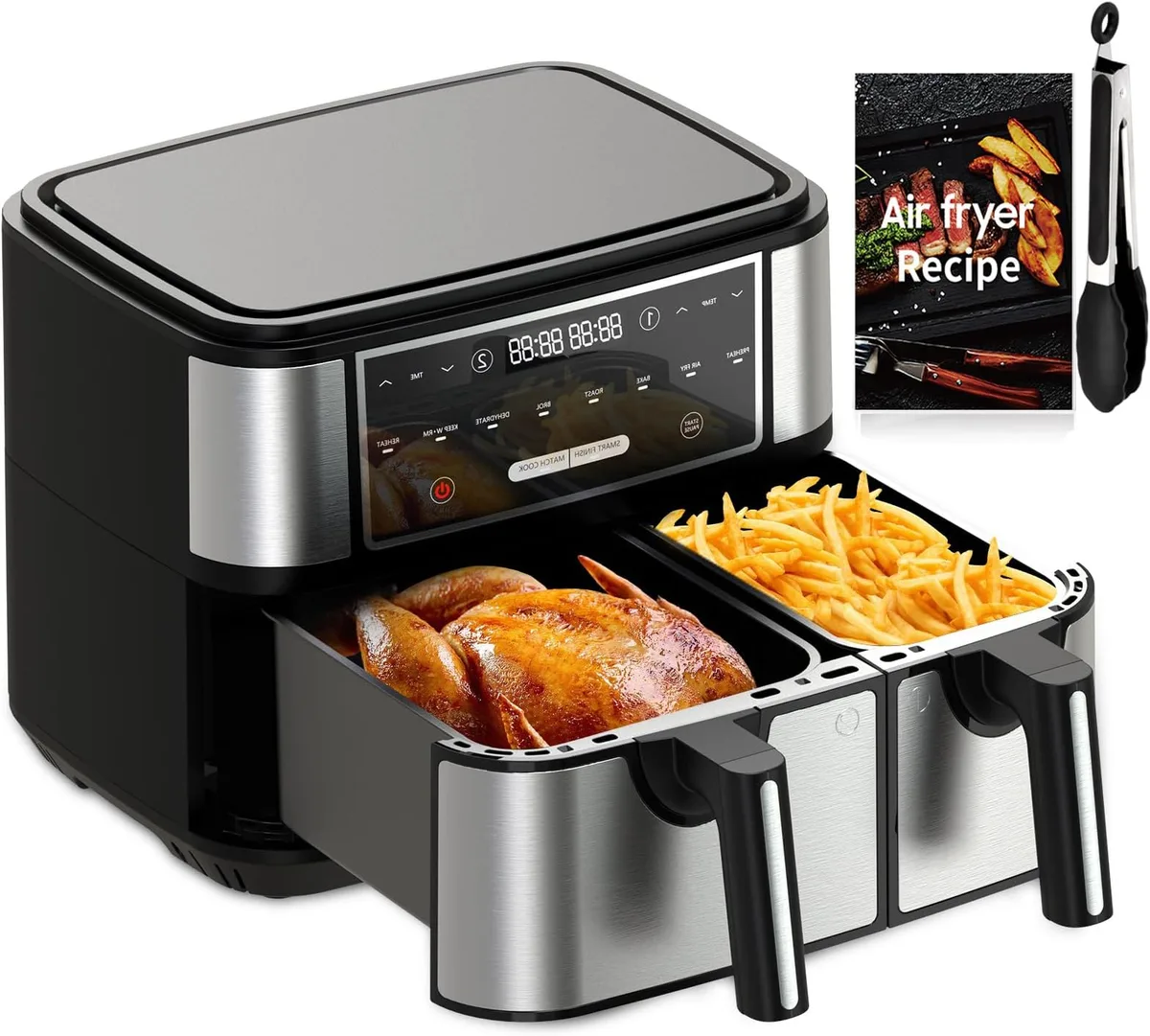 dual air fryer basket overloading