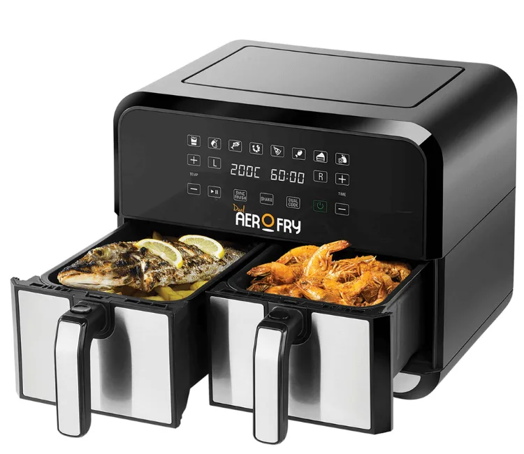 dual air fryer one basket is not heating