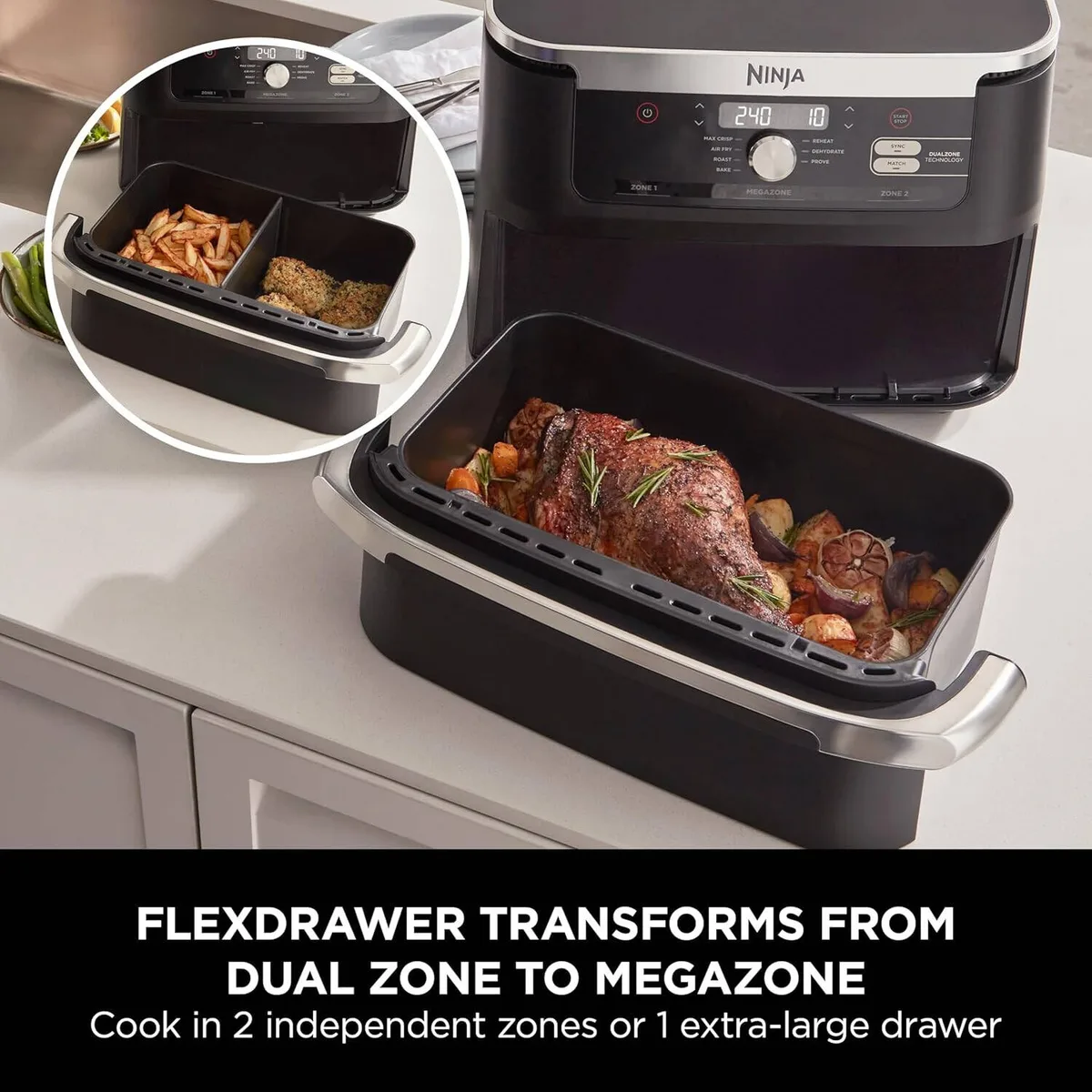 dual air fryer one drawer shows an error