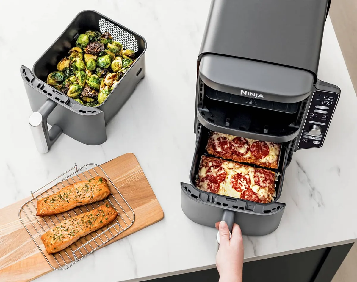 dual air fryer proper portion sizing