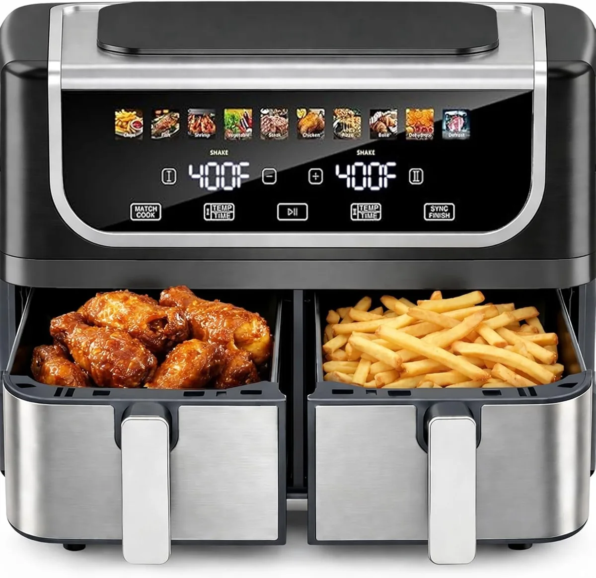 dual basket air fryer fan configuration