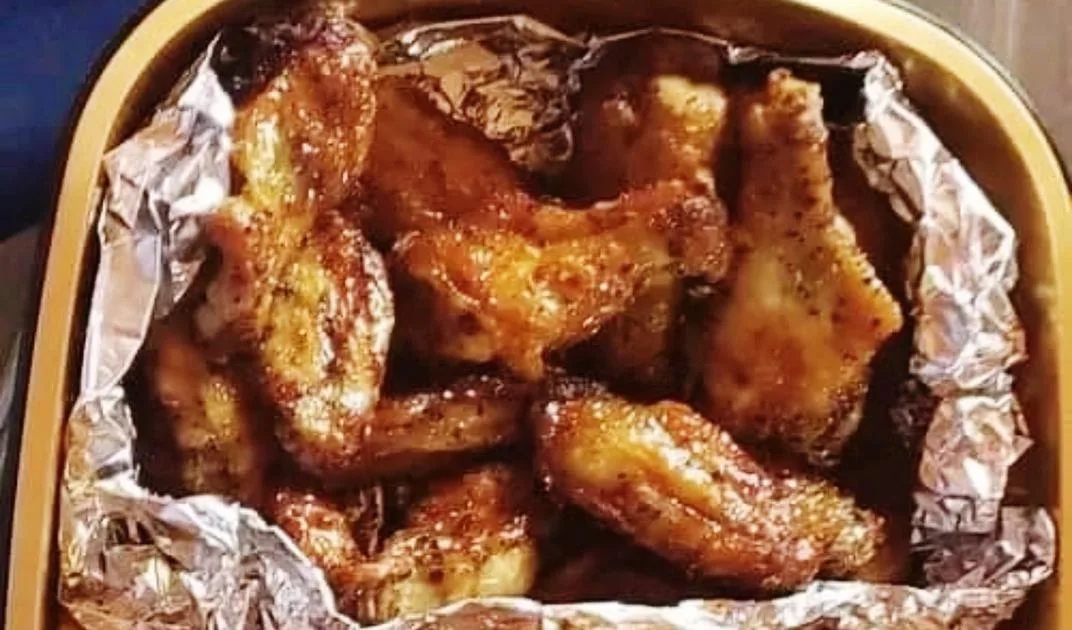foil tented chicken wings