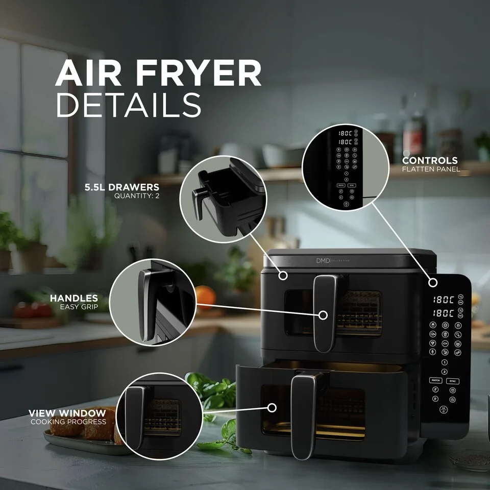 single-layer vs stacked air fryer cooking