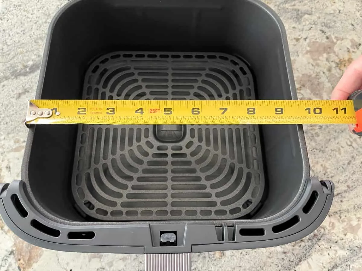 standard air fryer basket hole size